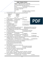 Mid Term Test: SUBJECT: BIOLOGY (CH-1,2,3,4,5,7,9)