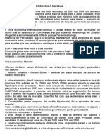 Anotaçoes sobre a CRISE ECONOMICA MUNDIAL