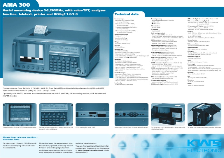 AMA 300 Aerial Measurement Device | PDF | Detector (Radio) | Video