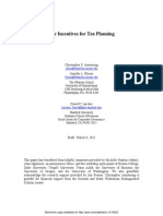 The Incentives For Tax Planning: Carms@wharton - Upenn.edu Blouin@wharton - Upenn.edu