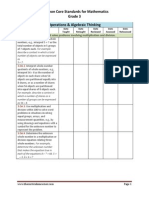 CCSS Checklist For Math 3rd