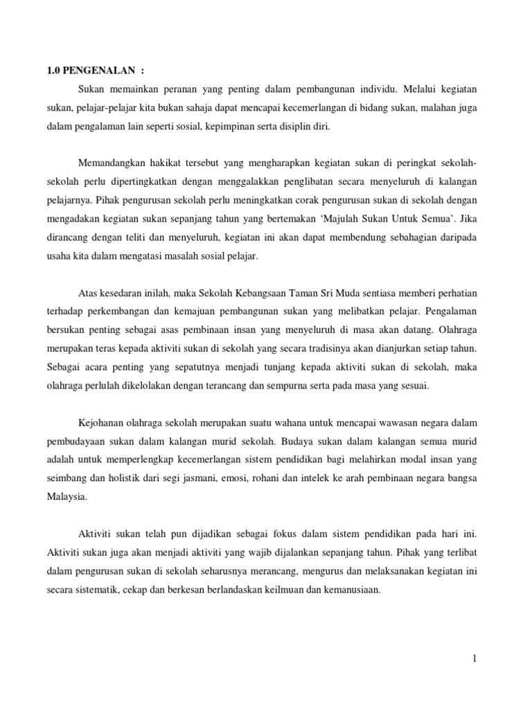 Kertas Kerja Kejohanan Sukan Tahunan