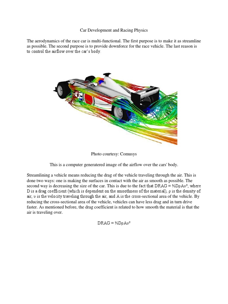 Race Car Aerodynamics and Downforce | PDF | Drag (Physics) | Car