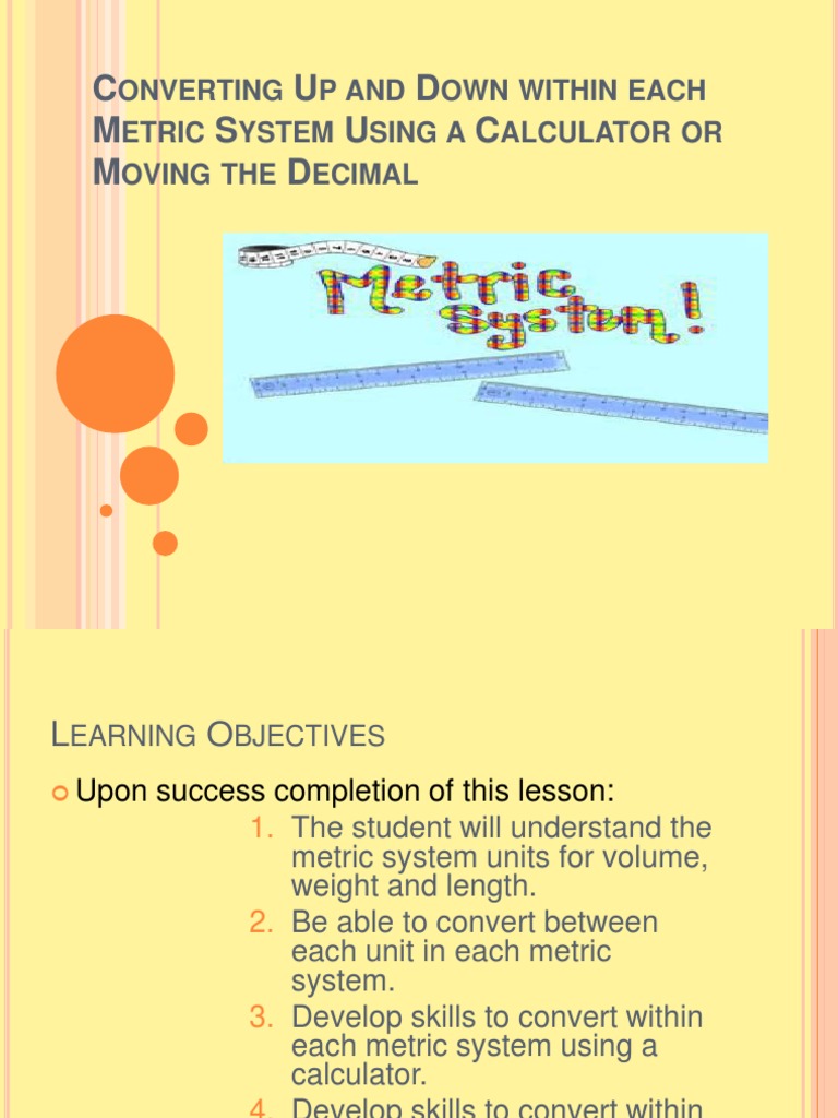 Converting Up and Down Within Each Metric System | PDF