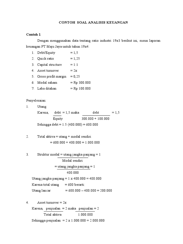 Contoh Soal Laporan Keuangan Pdf