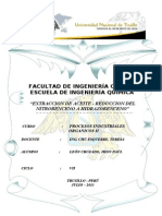 Extraccion de Aceite - Reduccion Del Nitrobenceno A Hidrazobenceno
