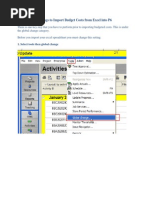 Changing P6 Settings To Import Budget Costs From Excel Into P6