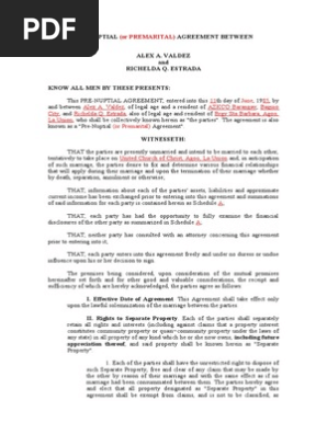 Prenuptial Agreement