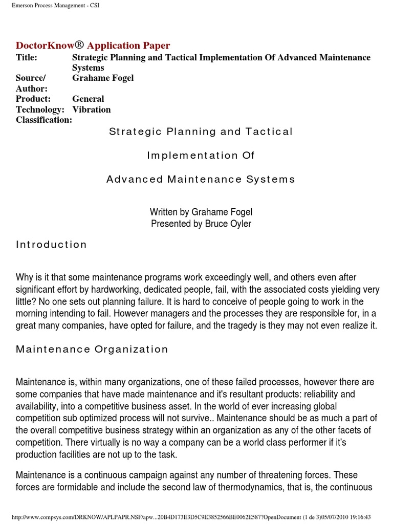Strategic Planning and Tactical | PDF