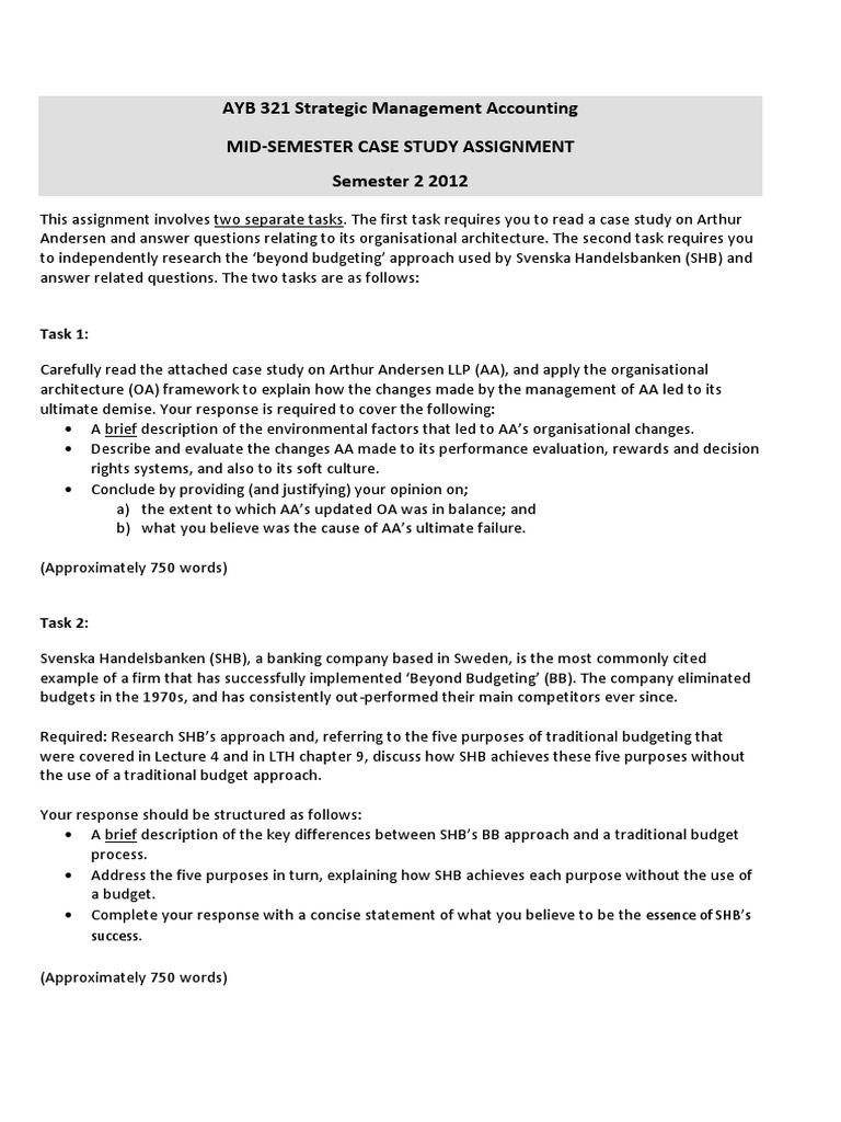 Arthur Andersen Case Study Analysis | PDF | Enron | Accounting