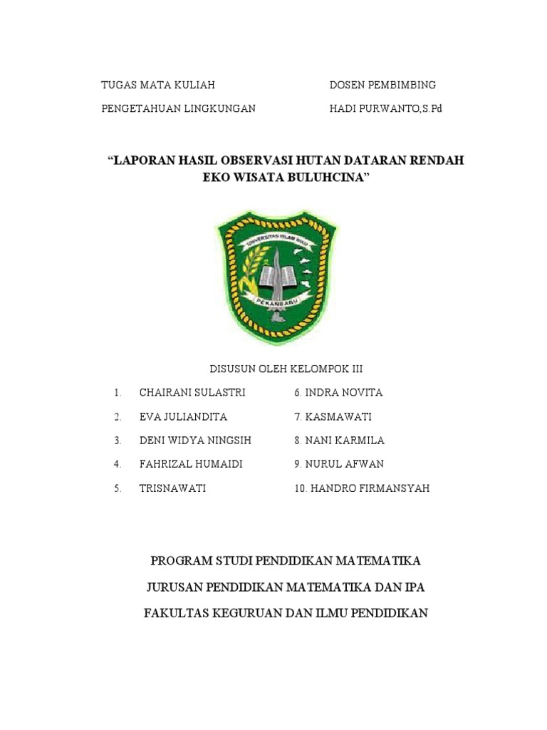 Jurnal ekosistem hutan dataran rendah