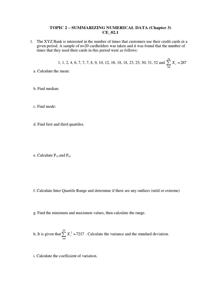 Credit Card Usage Statistics Analysis | PDF | Coefficient Of Variation ...