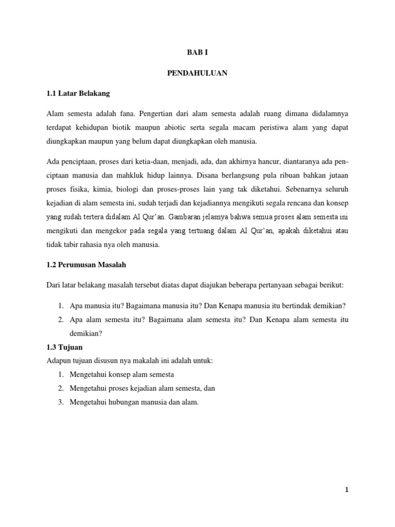 Manusia Dalam Alam Semesta