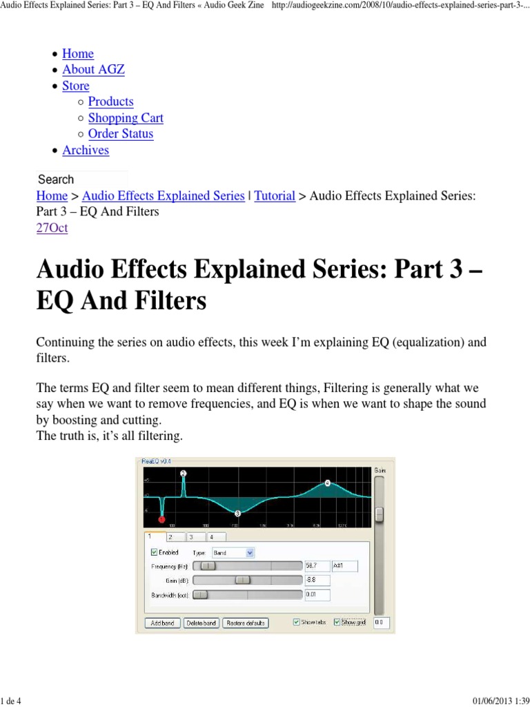Audio Effects Explained Series Part 3 EQ and Filters Audio Geek