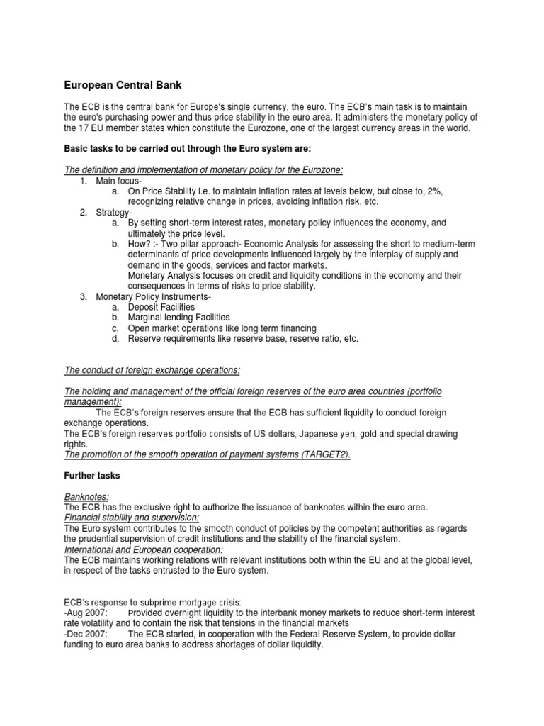 European Central Bank | PDF | European Central Bank | Foreign Exchange ...