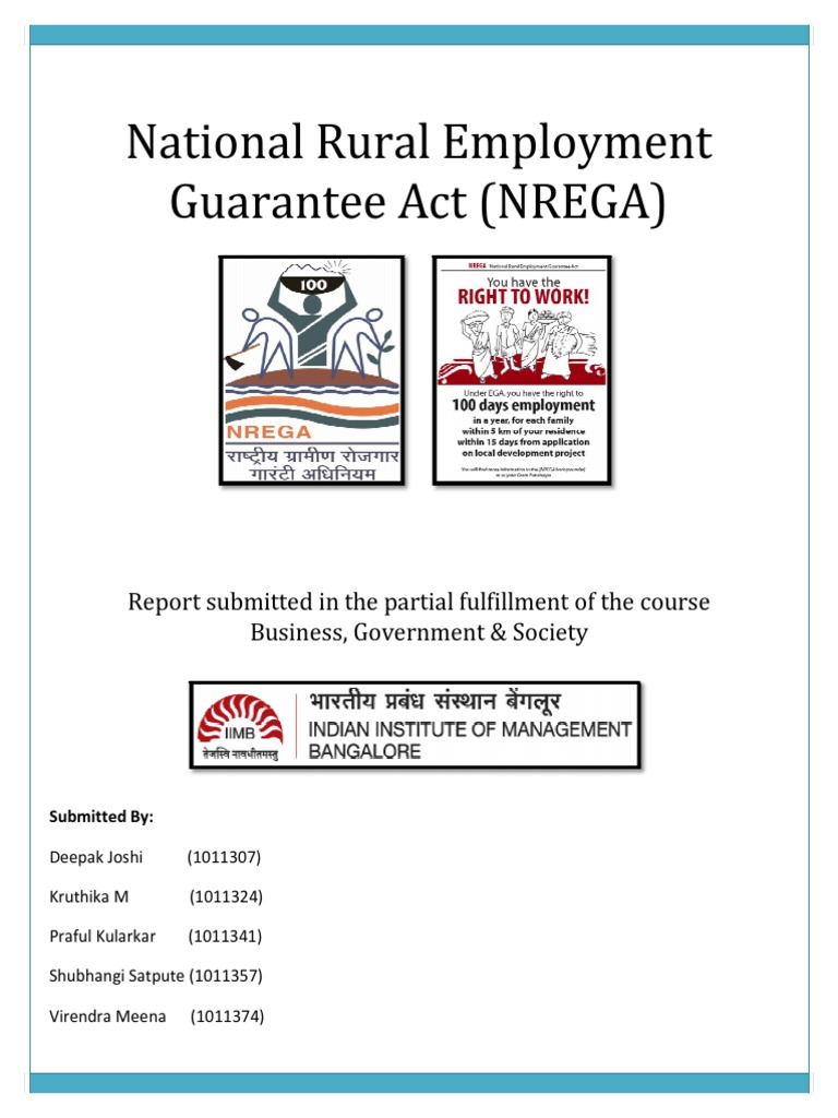 43118206 NREGA Report Final Employment Economies