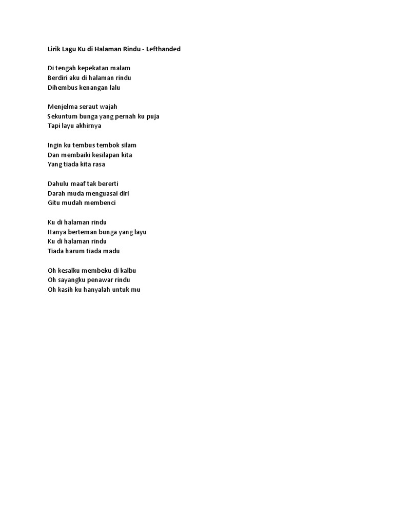 Lefthanded Ku Dihalaman Rindu Pdf