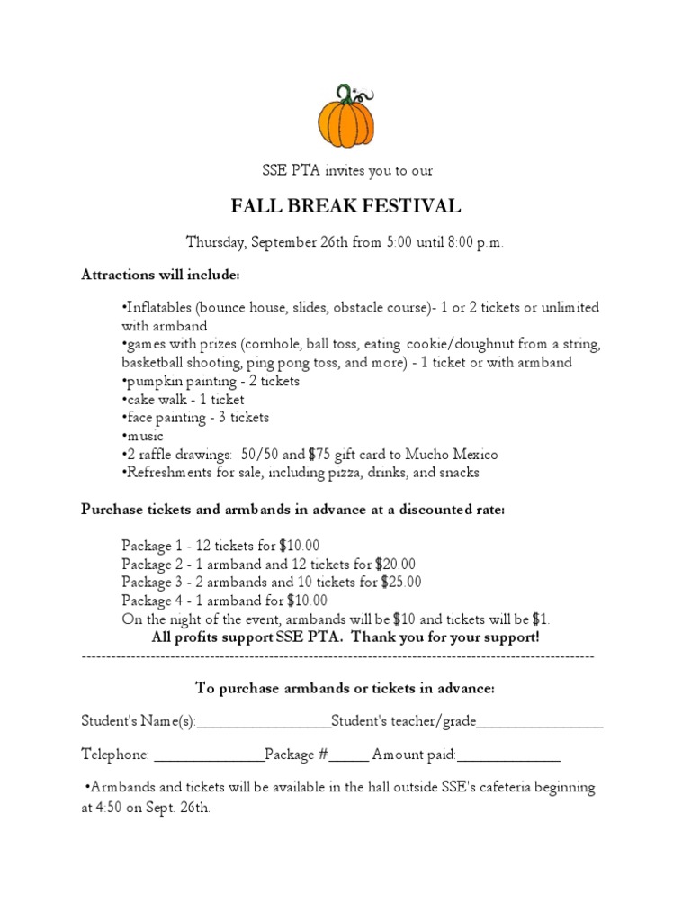 Fall Break Festival Attractions Will Include PDF