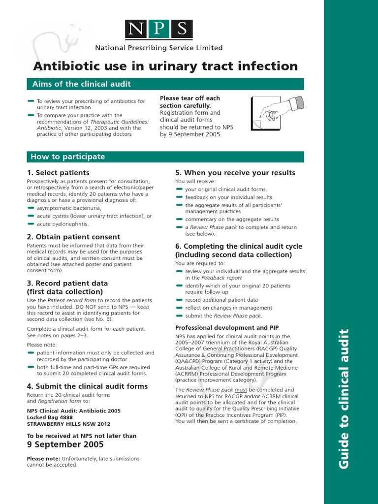 Guide to Clinical Audit Antibiotic Use in Urinary Tract Infection