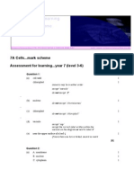 Assessment For Learning Year: 7... Mark Scheme