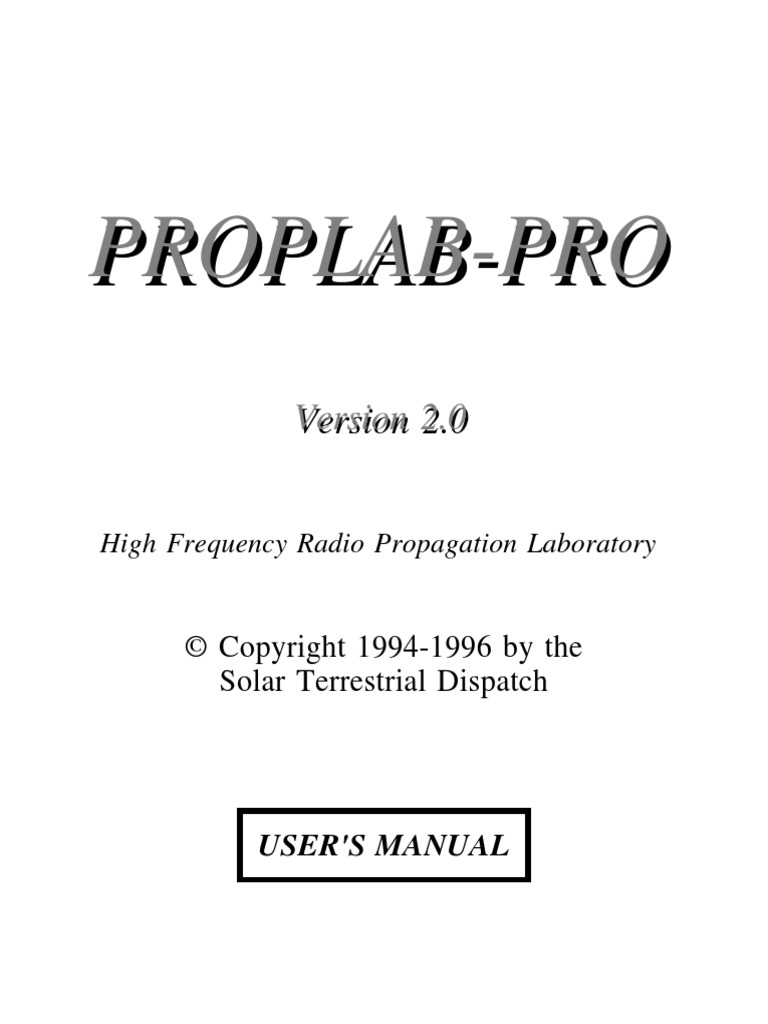 Proplab Pro Manual | PDF | Ionosphere | Sun