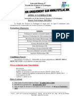 Appel Candidature Licence 2013-14