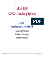 ELET 4300 Lesson 01 Intro To Modern OS Fall 08292013