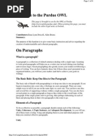 Purdue OWL - On Paragraphs