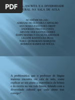 Apresentação LEITURA ESCRITA E A DIVERSIDADE CULTURAL