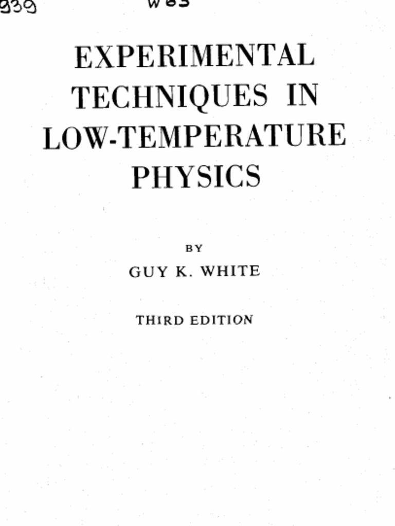 sii。 Experimental Techniques in Low Temperature Physics - White
