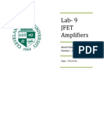 Lab-9 Jfet Amplifiers: Hemil Patel Partner: - John Dichazy
