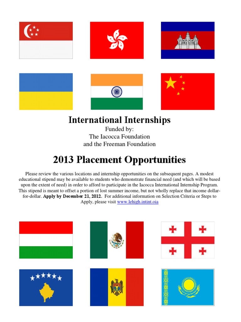 International Internship Opportunities 2013 | PDF