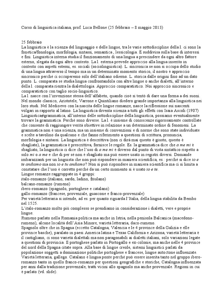 Linguistica Italiana Pdf