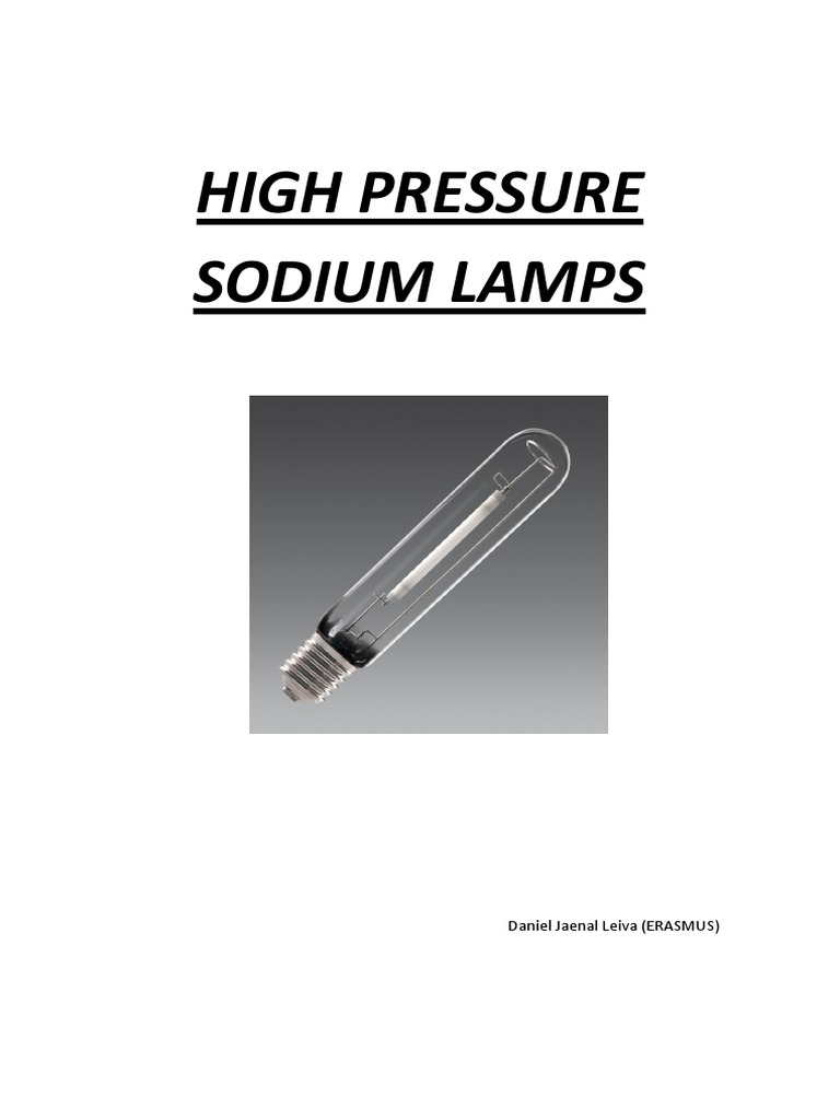 High Pressure Sodium Lamps PDF Electrical Components Applied And