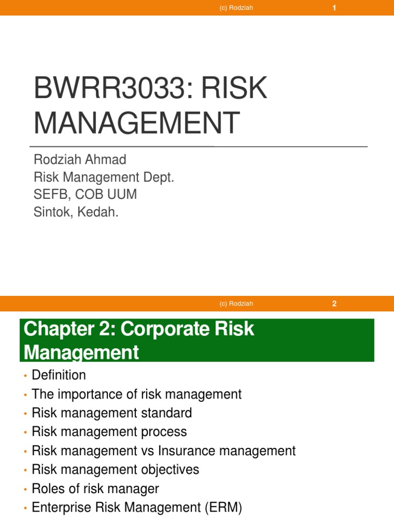 Corporate Risk Management Overview | PDF | Enterprise Risk Management ...