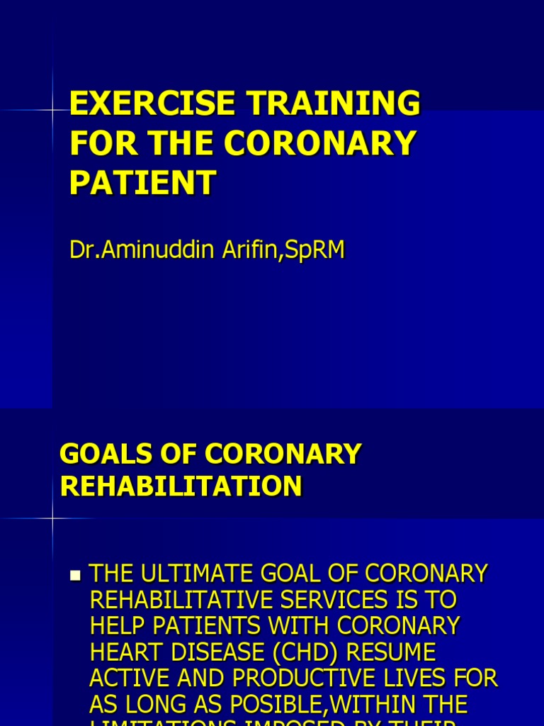 Exercise Training for Coronary Patients | PDF | Coronary Artery Disease ...