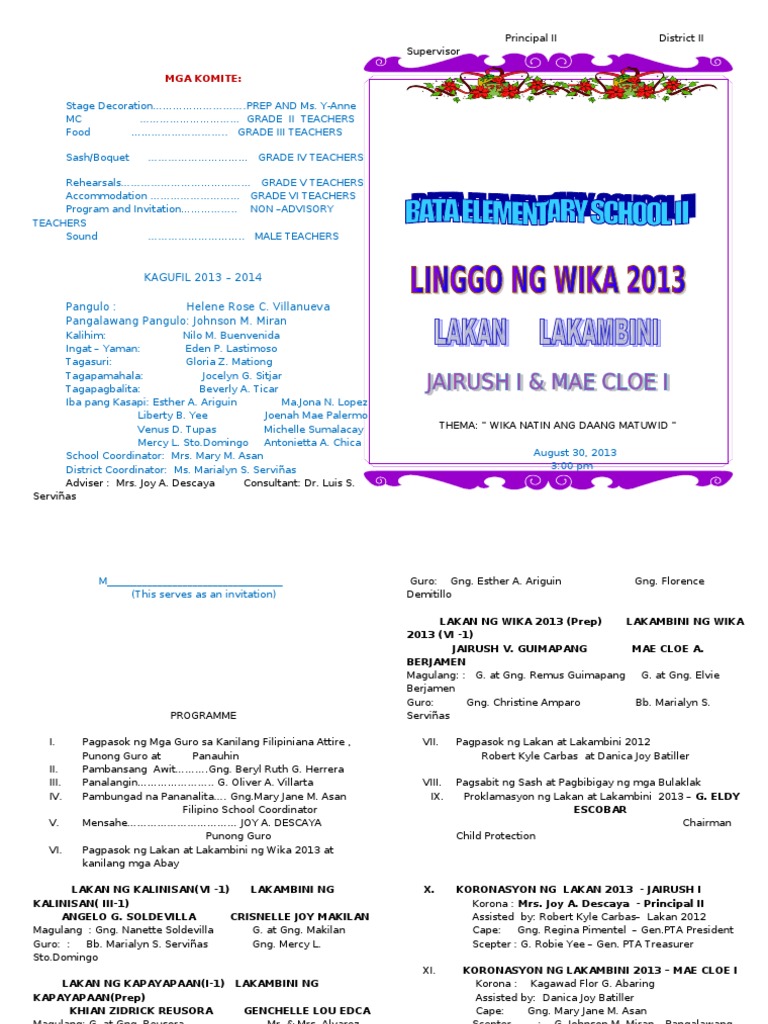 Program Linggo Ng Wika 2013