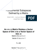 Fundamental Subspaces Defined by A Matrix: Math 443 - Lecture Based On ALA Chapter Two