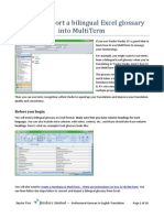 How To Import A Bilingual Excel Glossary Into MultiTerm