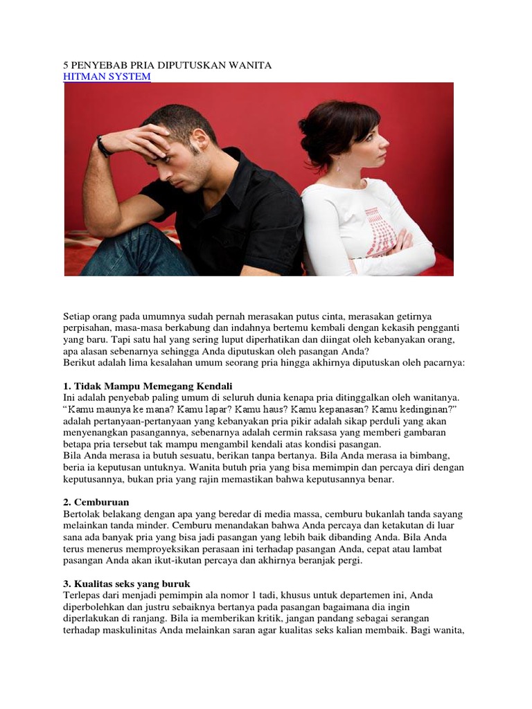 5 Penyebab Pria Diputuskan Wanita Pdf