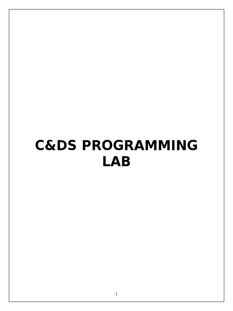 Cds Lab Manual PDF String Science) C (Programming Language)