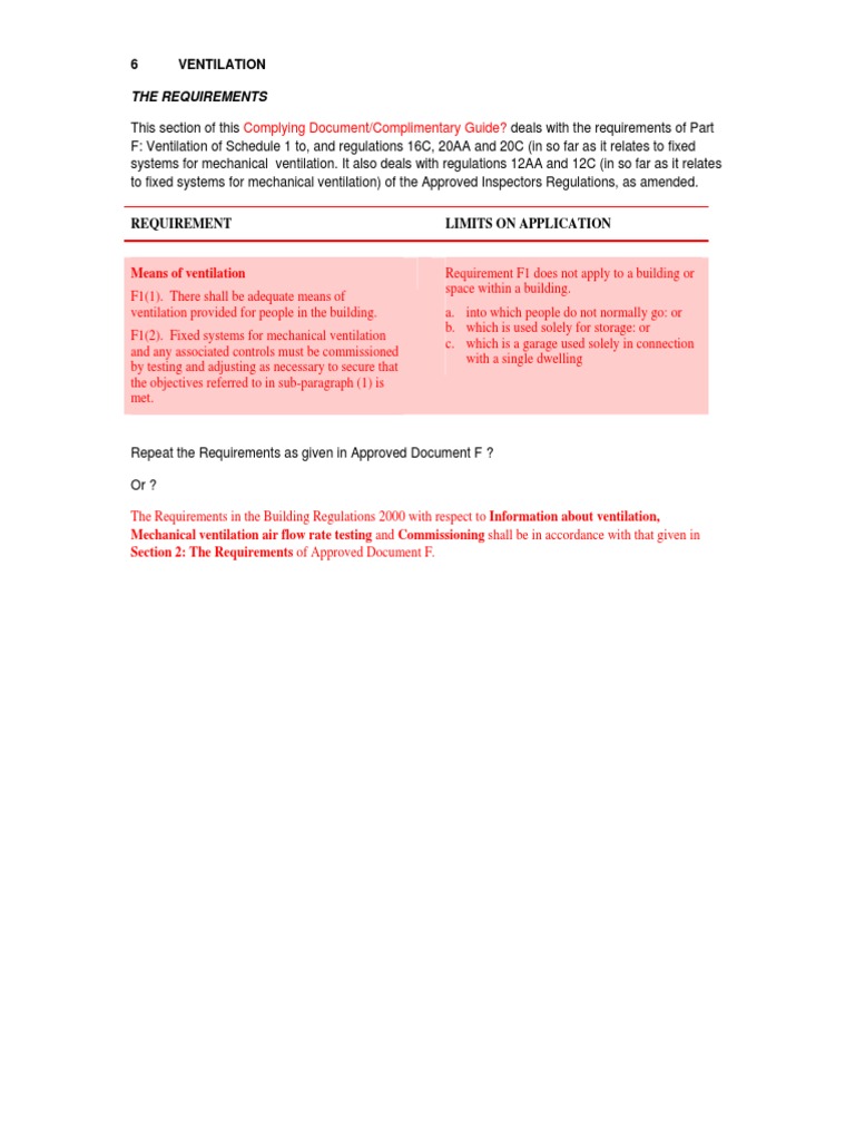 The Requirements: Means of Ventilation | PDF