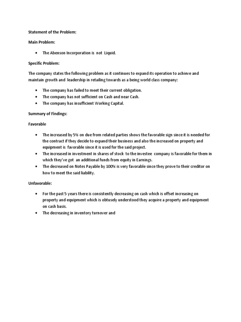 Statement of The Problem: Main Problem | PDF