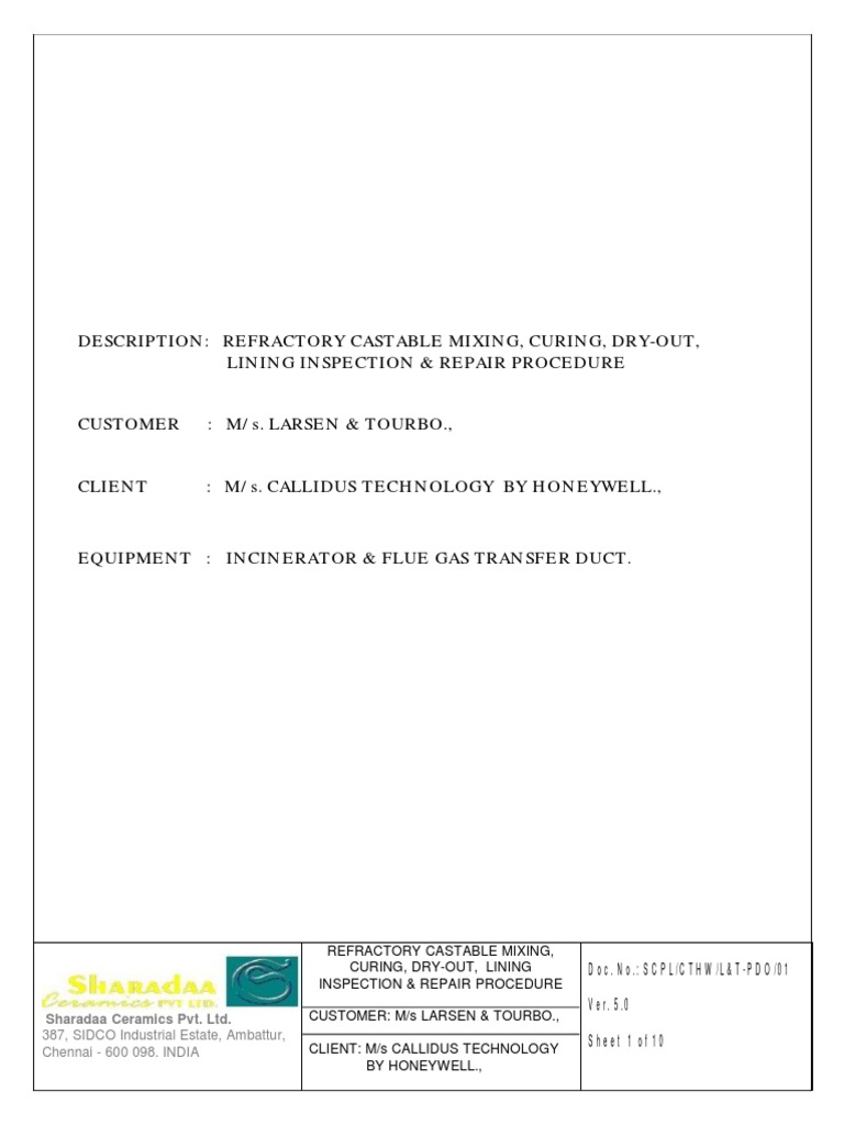 Refractory Castable Installation Guide | PDF | Refractory | Building ...