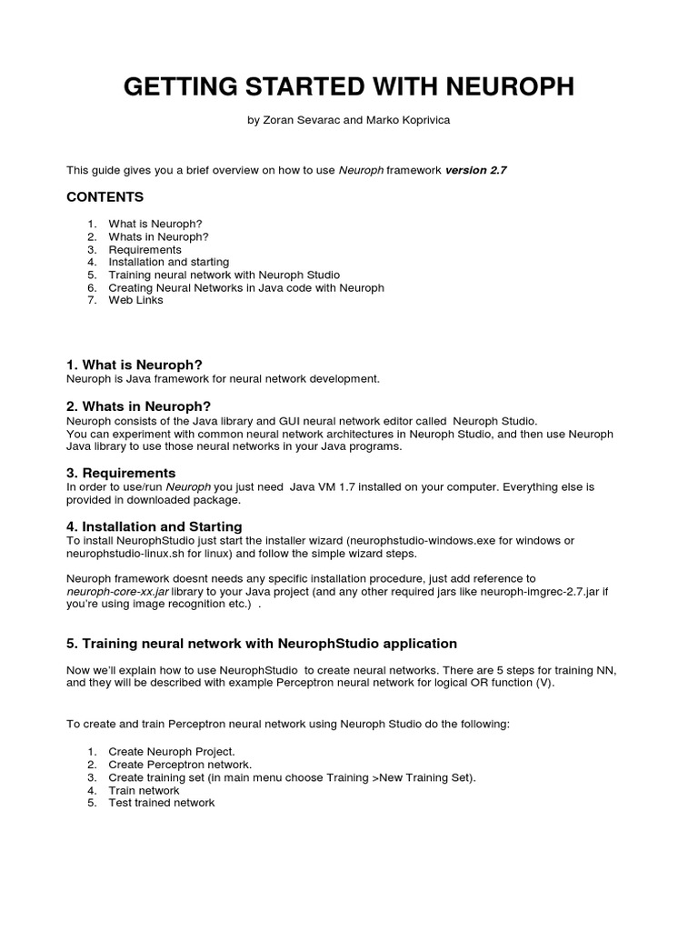 Getting Started with Neuroph Framework | PDF | Test Set | Artificial ...