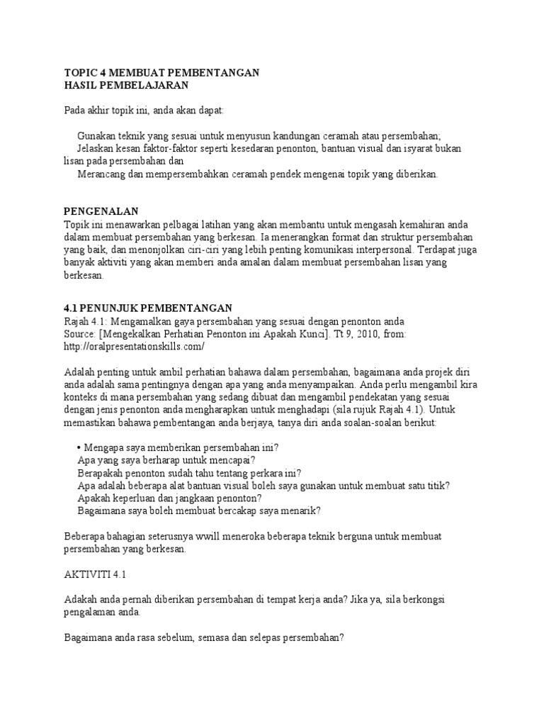 Topic 4 Membuat Pembentangan Pdf