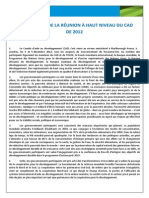 Communiqué de la Réunion à Haut Niveau du CAD de 2012