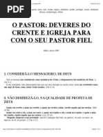 O pastor  deveres do crente e da igreja para com o seu pastor fiel.pdf
