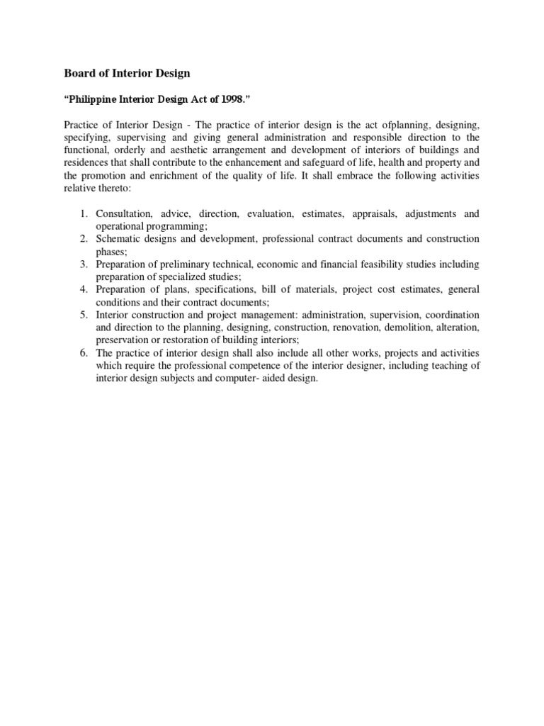 Board of Interior Design | PDF