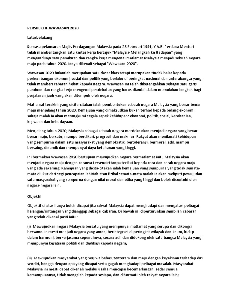 Perspektif Wawasan 2020 Pdf